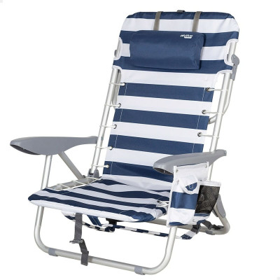 Chaise de Plage Aktive Bleu Blanc 50 x 76 x 45 cm (2 Unités) Chaise de Plage Aktive Bleu Blanc 50 x 76 x 45 cm (2 Unités)