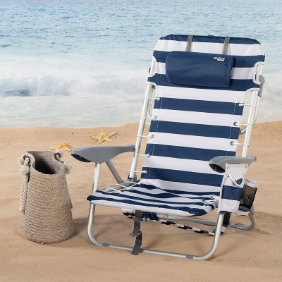 Chaise de Plage Aktive Bleu Blanc 50 x 76 x 45 cm (2 Unités) Chaise de Plage Aktive Bleu Blanc 50 x 76 x 45 cm (2 Unités)