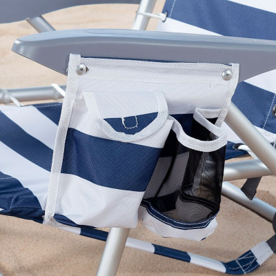 Chaise de Plage Aktive Bleu Blanc 50 x 76 x 45 cm (2 Unités) Chaise de Plage Aktive Bleu Blanc 50 x 76 x 45 cm (2 Unités)