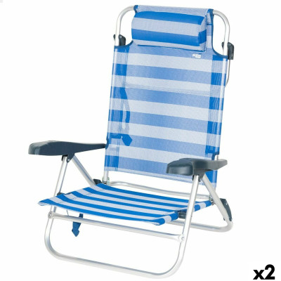 Chaise de Plage Aktive 47 x 82 x 49 cm (2 Unités) Chaise de Plage Aktive 47 x 82 x 49 cm (2 Unités)