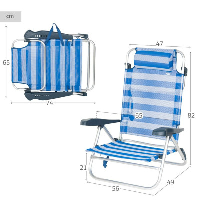 Chaise de Plage Aktive 47 x 82 x 49 cm (2 Unités) Chaise de Plage Aktive 47 x 82 x 49 cm (2 Unités)