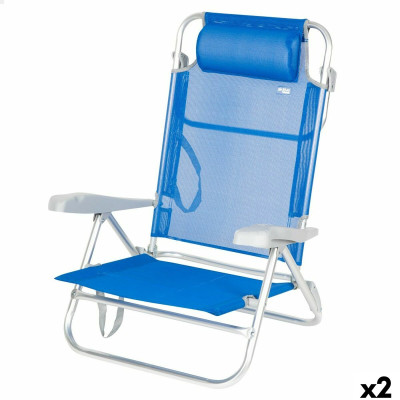 Chaise de Plage Aktive 47 x 82 x 49 cm (2 Unités) Chaise de Plage Aktive 47 x 82 x 49 cm (2 Unités)