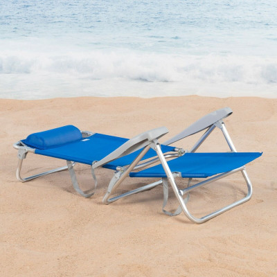 Chaise de Plage Aktive 47 x 82 x 49 cm (2 Unités) Chaise de Plage Aktive 47 x 82 x 49 cm (2 Unités)