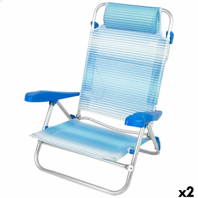Chaise de Plage Aktive 47 x 82 x 49 cm (2 Unités) Chaise de Plage Aktive 47 x 82 x 49 cm (2 Unités)