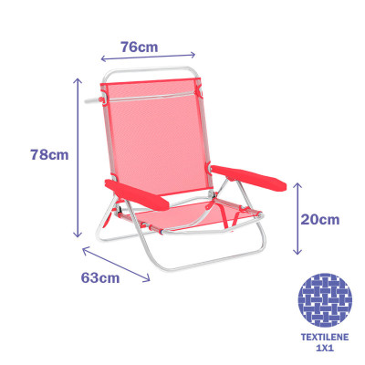 Chaise Pliante Marbueno Corail 63 x 76 x 78 cm Chaise Pliante Marbueno Corail 63 x 76 x 78 cm