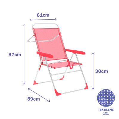 Chaise Pliante Marbueno Corail 59 x 97 x 61 cm Chaise Pliante Marbueno Corail 59 x 97 x 61 cm