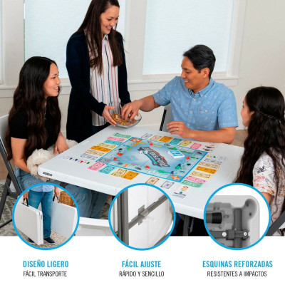 Table Piable Lifetime Blanc Acier Plastique 94 x 74 x 94 cm Table Piable Lifetime Blanc Acier Plastique 94 x 74 x 94 cm