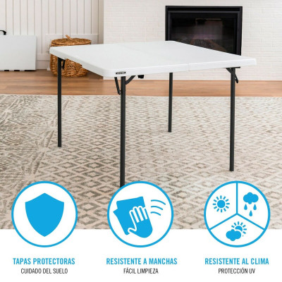 Table Piable Lifetime Blanc Acier Plastique 94 x 74 x 94 cm Table Piable Lifetime Blanc Acier Plastique 94 x 74 x 94 cm