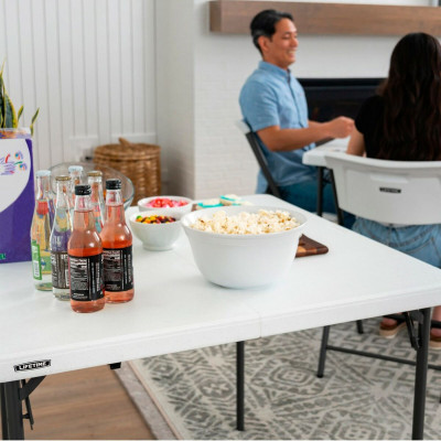 Table Piable Lifetime Blanc Acier Plastique 94 x 74 x 94 cm Table Piable Lifetime Blanc Acier Plastique 94 x 74 x 94 cm