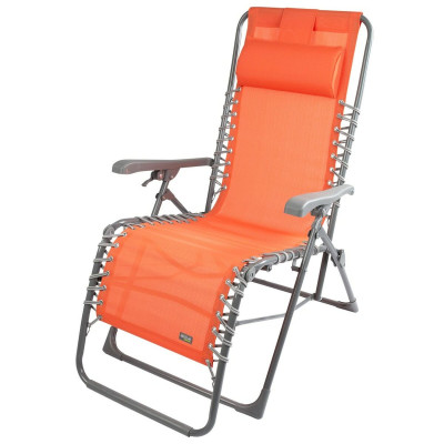 Chaise longue Aktive Textilène Orange 160 x 76 x 52 cm Chaise longue Aktive Textilène Orange 160 x 76 x 52 cm