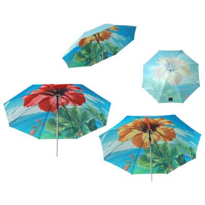 Parasol de plage Ø 220 cm SPF50 Fleur
