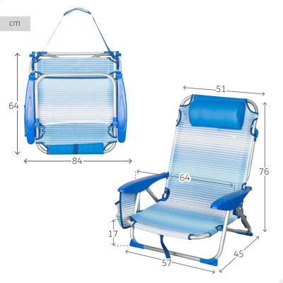 Chaise de Plage Aktive 51 x 76 x 45 cm (2 Unités) Chaise de Plage Aktive 51 x 76 x 45 cm (2 Unités)