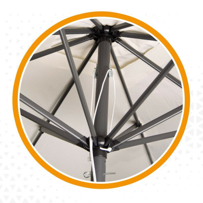 Parasol Aktive 270 x 261 x 270 cm Acier Aluminium Crème Parasol Aktive 270 x 261 x 270 cm Acier Aluminium Crème