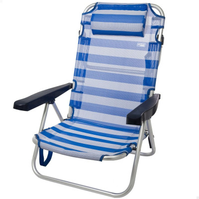 Chaise de Plage Aktive Pliable Coussin Blanc Bleu 48 x 84 x 46 cm (2 Unités) Chaise de Plage Aktive Pliable Coussin Blanc Bleu 48 x 84 x 46 cm (2 Unités)