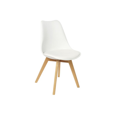 Chaise DKD Home Decor 48 x 55 x 83 cm Blanc polypropylène Hêtre