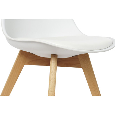 Chaise DKD Home Decor 48 x 55 x 83 cm Blanc polypropylène Hêtre