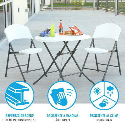 Table d'appoint Lifetime Blanc 83,5 x 73,5 x 83,5 cm Acier Plastique Table d'appoint Lifetime Blanc 83,5 x 73,5 x 83,5 cm Acier Plastique