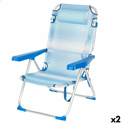 Chaise de Plage Aktive 48 x 90 x 60 cm (2 Unités) Chaise de Plage Aktive 48 x 90 x 60 cm (2 Unités)