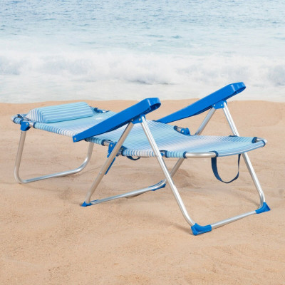 Chaise de Plage Aktive 48 x 90 x 60 cm (2 Unités) Chaise de Plage Aktive 48 x 90 x 60 cm (2 Unités)