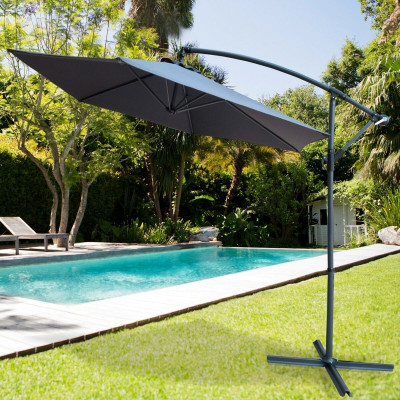 Parasol Aktive Gris 300 x 247 x 300 cm Aluminium Ø 300 cm Parasol Aktive Gris 300 x 247 x 300 cm Aluminium Ø 300 cm