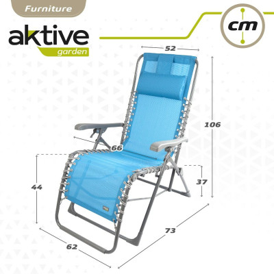 Chaise longue Aktive Textilène Bleu 160 x 76 x 52 cm Chaise longue Aktive Textilène Bleu 160 x 76 x 52 cm