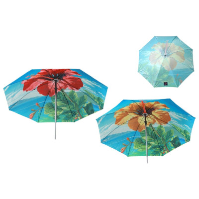 Parasol de plage Ø 140 cm SPF50 Fleur