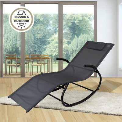 Chaise longue Aktive 172 x 75 x 53 cm Noir Chaise longue Aktive 172 x 75 x 53 cm Noir