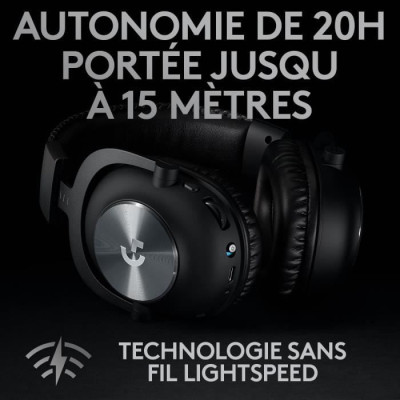 Casque Gaming - Sans fil - LOGITECH G - PRO X GAMING WIRELESS - Noir