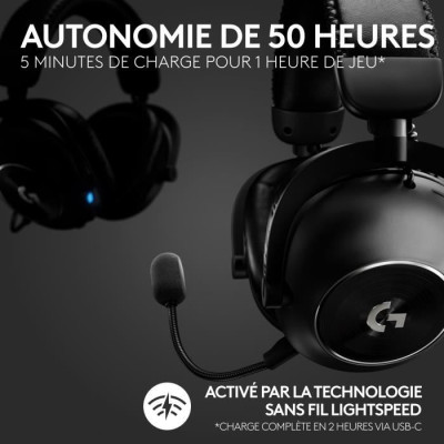 Casque PC Logitech G PRO X 2 LIGHTSPEED Casque audio Bluetooth, Micro-casque detachable - Noir
