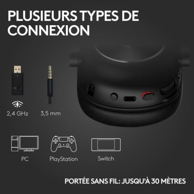 Casque PC Logitech G PRO X 2 LIGHTSPEED Casque audio Bluetooth, Micro-casque detachable - Noir