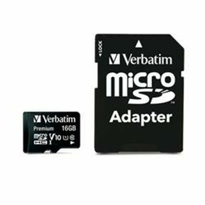 Carte Mémoire Micro SD avec Adaptateur Verbatim Noir 16 GB