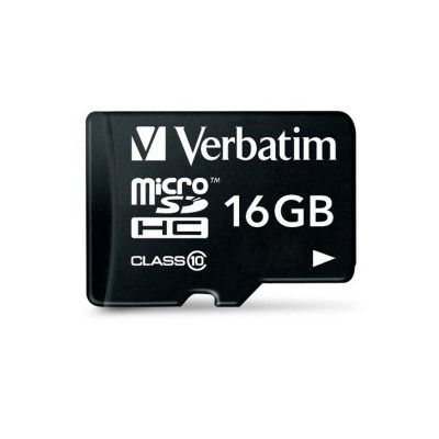 Carte Mémoire Micro SD avec Adaptateur Verbatim Noir 16 GB