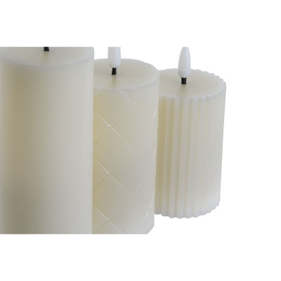 Bougie LED Home ESPRIT Beige 5,5 x 5,5 x 13,5 cm (AA)