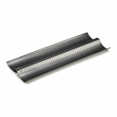 Plateau Pain Métal Gris foncé Acier au carbone (16 x 2,5 x 38 cm) (12 Unités)