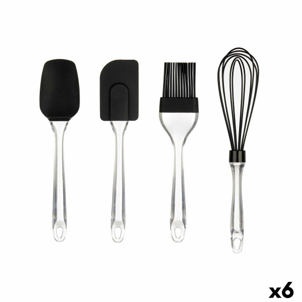 Ensemble d'ustensiles de cuisine Pâtisserie Noir Transparent Silicone Plastique (6 Unités)