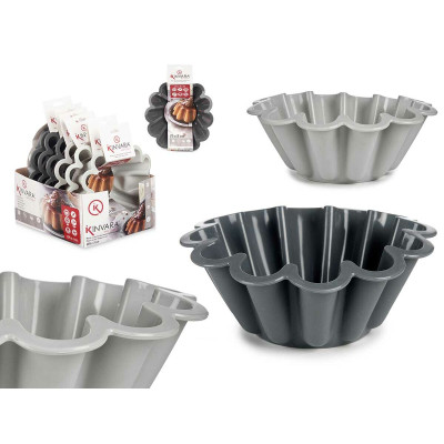 Moule à pâtisserie Kinvara HH477 Gris clair Gris foncé Silicone 1,5 L 24,5 x 10 x 24,5 cm (6 Unités)