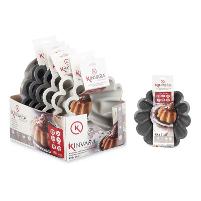Moule à pâtisserie Kinvara HH477 Gris clair Gris foncé Silicone 1,5 L 24,5 x 10 x 24,5 cm (6 Unités)
