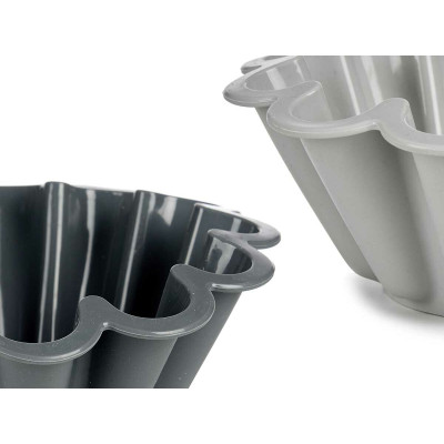 Moule à pâtisserie Kinvara HH477 Gris clair Gris foncé Silicone 1,5 L 24,5 x 10 x 24,5 cm (6 Unités)