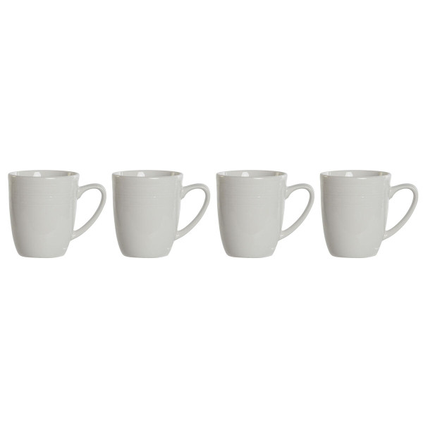 Ensemble de 4 mugs DKD Home Decor Blanc Porcelaine 330 ml