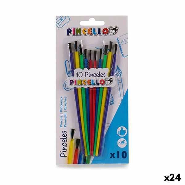 Pinceaux Multicouleur Lot Plastique (24 Unités)