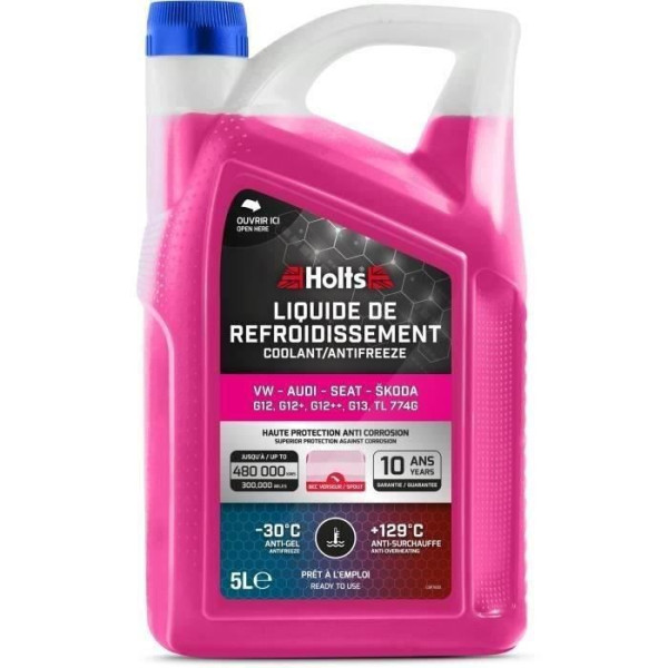 Liquide de Refroidissement - HOLTS - HAFR0006B - Dédié VW-AUDI-SEAT-SKODA G12/ G12 / G12 / G13 / TL 774G 5L  Bec