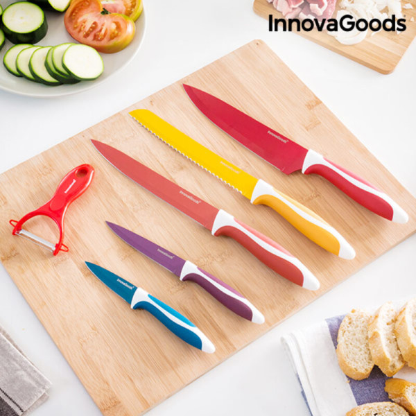 Ensemble de Couteaux en Céramique et Éplucheur Knoolvs InnovaGoods 6 Pièces