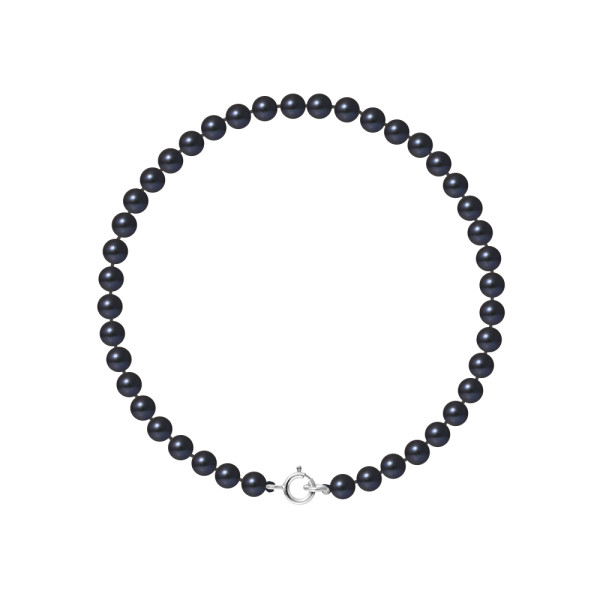 PERLINEA- Bracelet Perles de Culture Ronde 4-5 mm Black Tahiti- Bijou Femme 