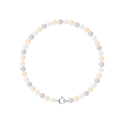 PERLINEA- Bracelet Perles de Culture Ronde 4-5 mm Multicolor- Bijou Femme
