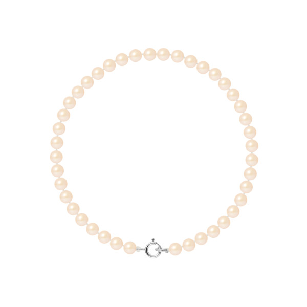PERLINEA- Bracelet- Perles de Culture d'Eau Douce Rose 4-5 mm- Bijou Femme