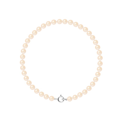 PERLINEA- Bracelet- Perles de Culture d'Eau Douce Rose 4-5 mm- Bijou Femme