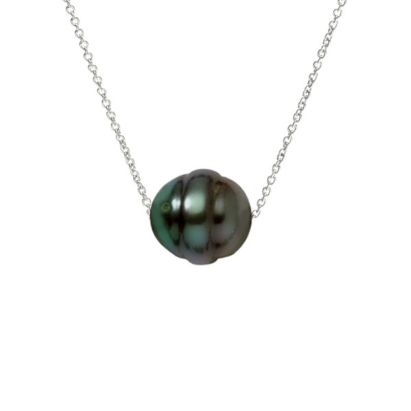 PERLINEA- Collier Perles de Culture de Tahiti 8-9 mm- Bijou Femme