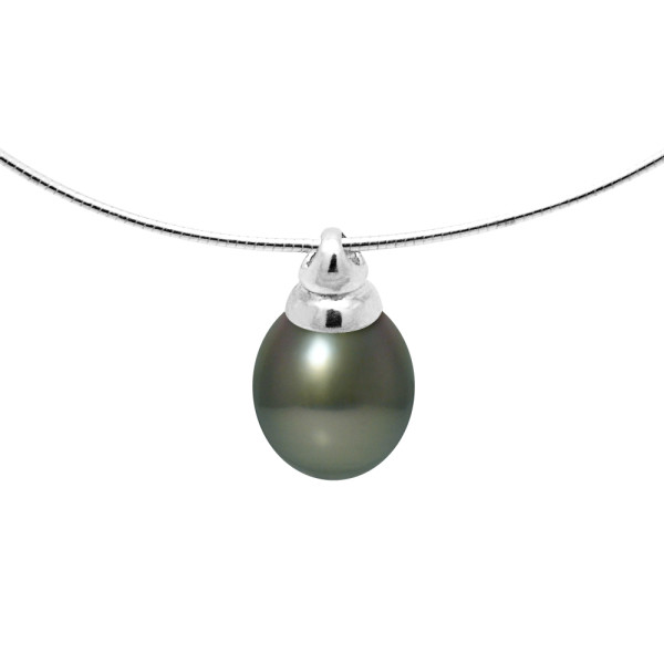 PERLINEA- Collier Perles de Culture de Tahiti 9-10 mm- Bijou Femme
